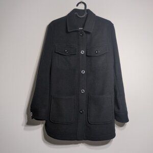 & Other Stories Shacket Size XS Small Black Wool Blend Mid Hip Length